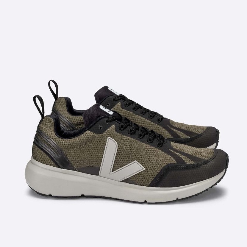 Veja Condor 2 Alveomesh Mens Trainers Olive/Black UK 67896